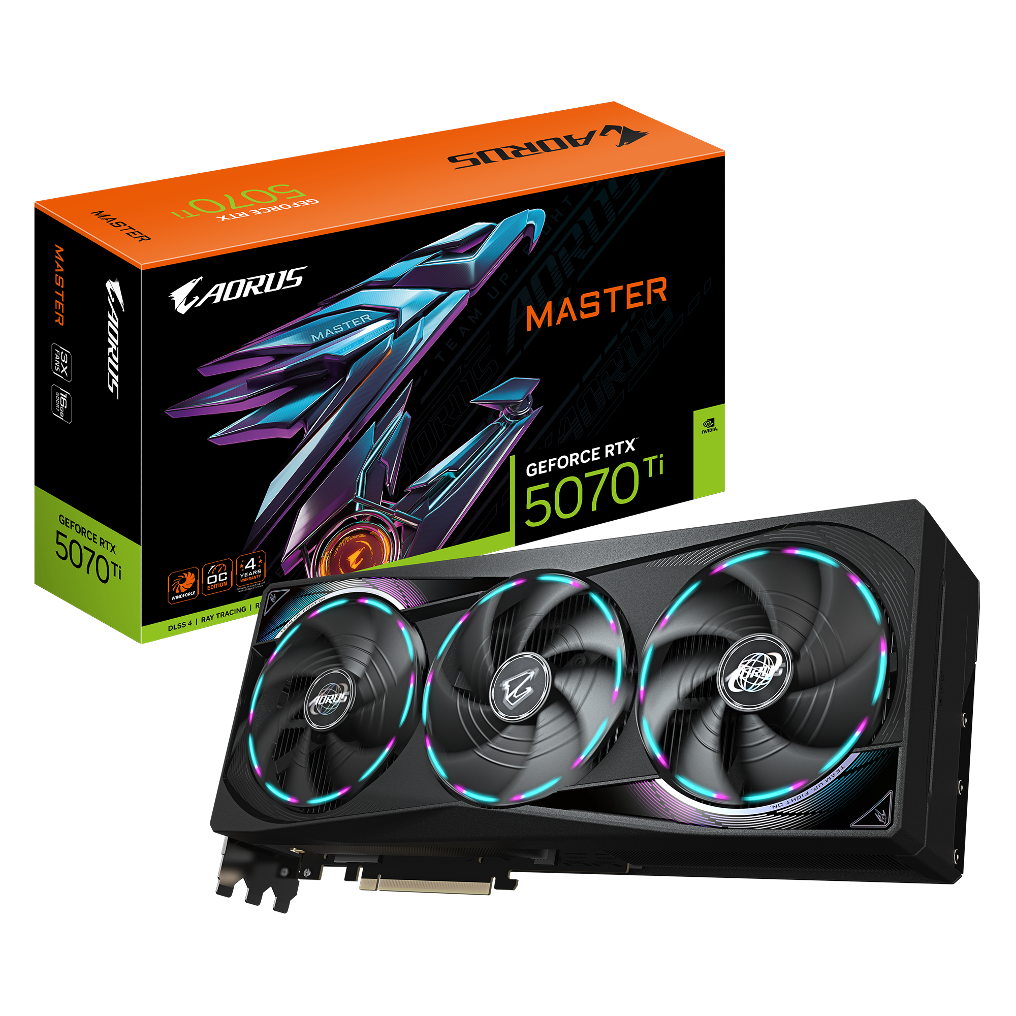 כרטיס מסך GIGABYTE AORUS GeForce RTX 5070 Ti MASTER 16G